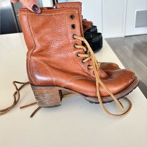 Freebird Tan Leather Lace Up Boots